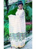 Multicolour Resham Cotton Jamdani White Saree - Island of La Grande
