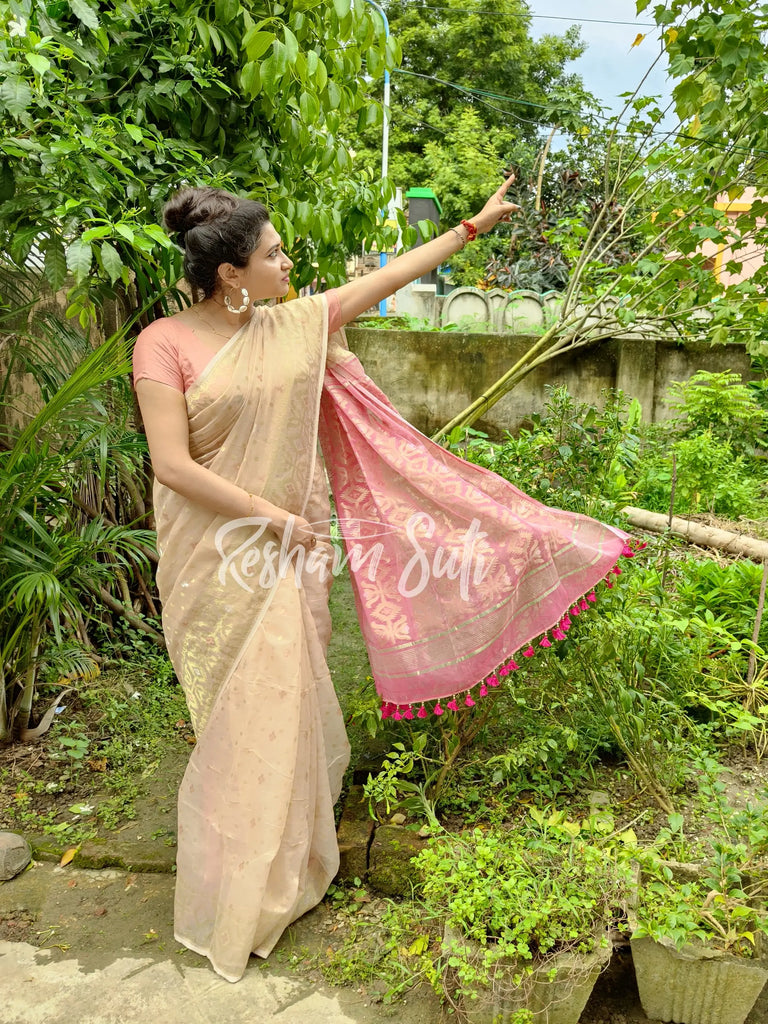 Beige Golden Georgette Sequined Saree | Saree designs, Sequin saree, Party  wear sarees